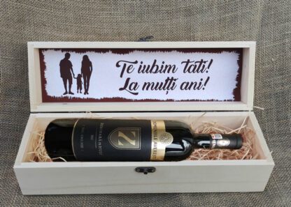 Cutie cadou vin personalizata pentru tata