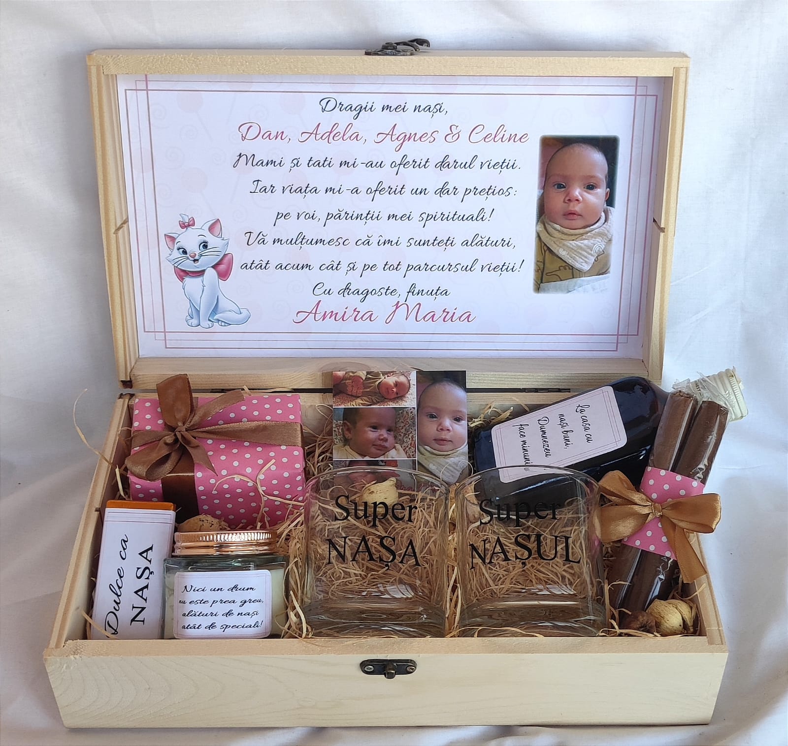 Cutie cadou personalizata pentru botez