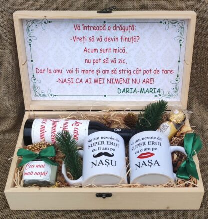 Cadou cutie personalizata pentru nasii de botez