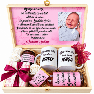 Cutie cadou de multumirea pentru nasii de botez